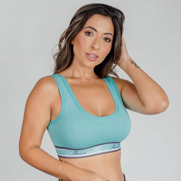 Top Duplo em Algodão Egípcio com Elástico Personalizado Verde Esmeralda