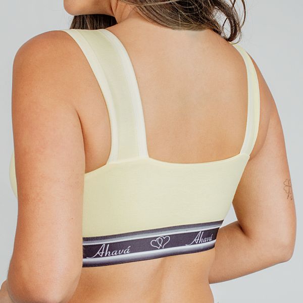 Top Duplo em Algodão Egípcio com Elástico Personalizado amarelo