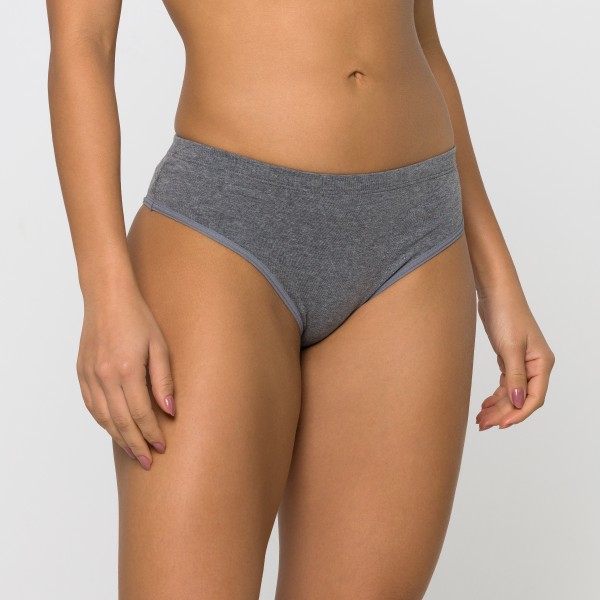 Calcinha Cós Rebatido Cinza Escuro em Algodão Egípcio