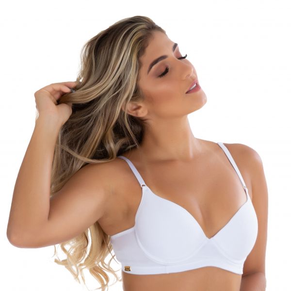 Sutiã em Algodão Egípcio Branco com Bojo Soft Básico